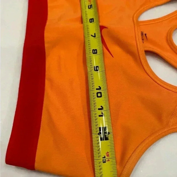 Nike Dri fit sports bra racer back orange with red trim size medium - Picture 6 of 6